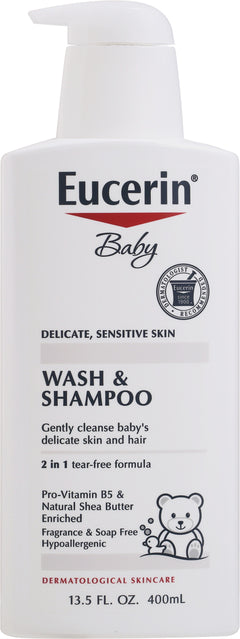 Eucerin Baby wash and shampo, delicate sensitive skin 400ml
