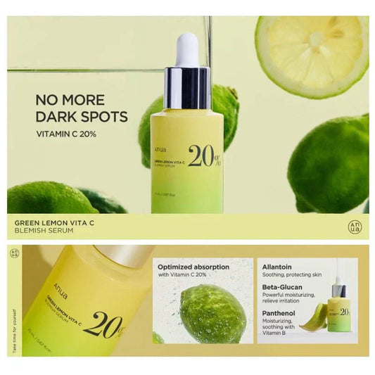Anua Green Lemon Vita C Blemish Serum 20% 20g