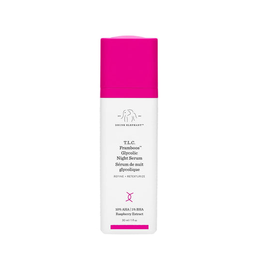 Drunk Elephant T.L.C. Framboos Glycolic Serum - Exfoliating AHA Serum - Clean Clinical Skincare - Cruelty-Free - Dermatologist-Tested - Free of Essential Oils, Silicones, and Fragrance