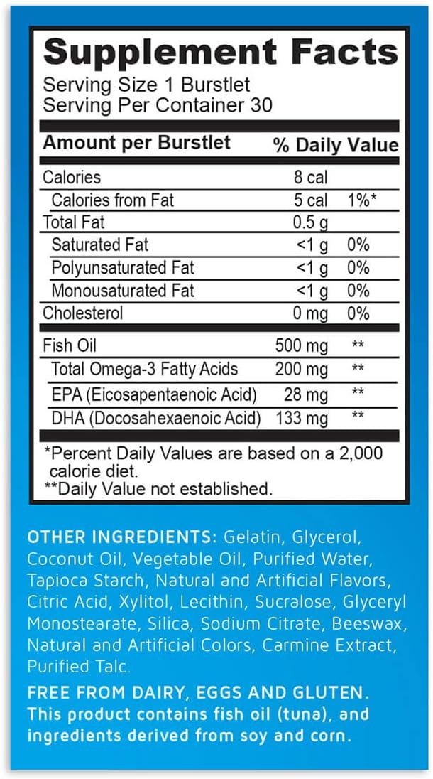 Real Health Bioglan Kids Smart Omega 3 Fish Oil, 30 Chewable Burstlets