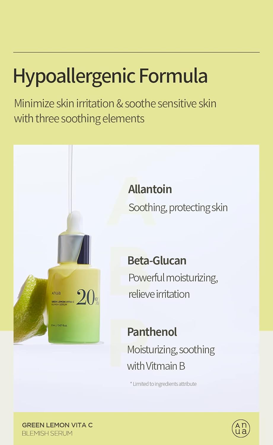 Anua Green Lemon Vita C Blemish Serum 20% 20 g