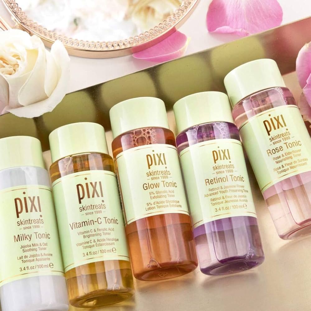 pixI Skintreats---- Glow Tonic Milky Tonic Vitamin-C Tonic Retinol Tonic 34ml ( Each 7 OMR )