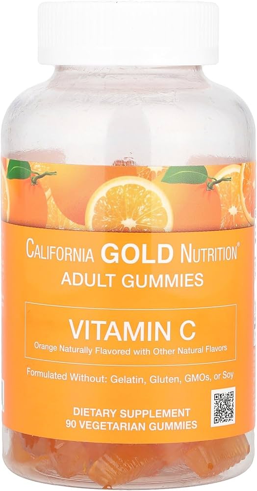 California GOLD Nutrition Adult Gummies Vitamin C Orange Naturally Flavored 90 Vegetarian Gummies