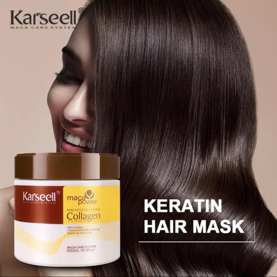 Karseell Hair Repair Set with Shampoo, Conditioner, and Maca Collagen Mask for Dry Damaged Hair (50.7 fl oz)