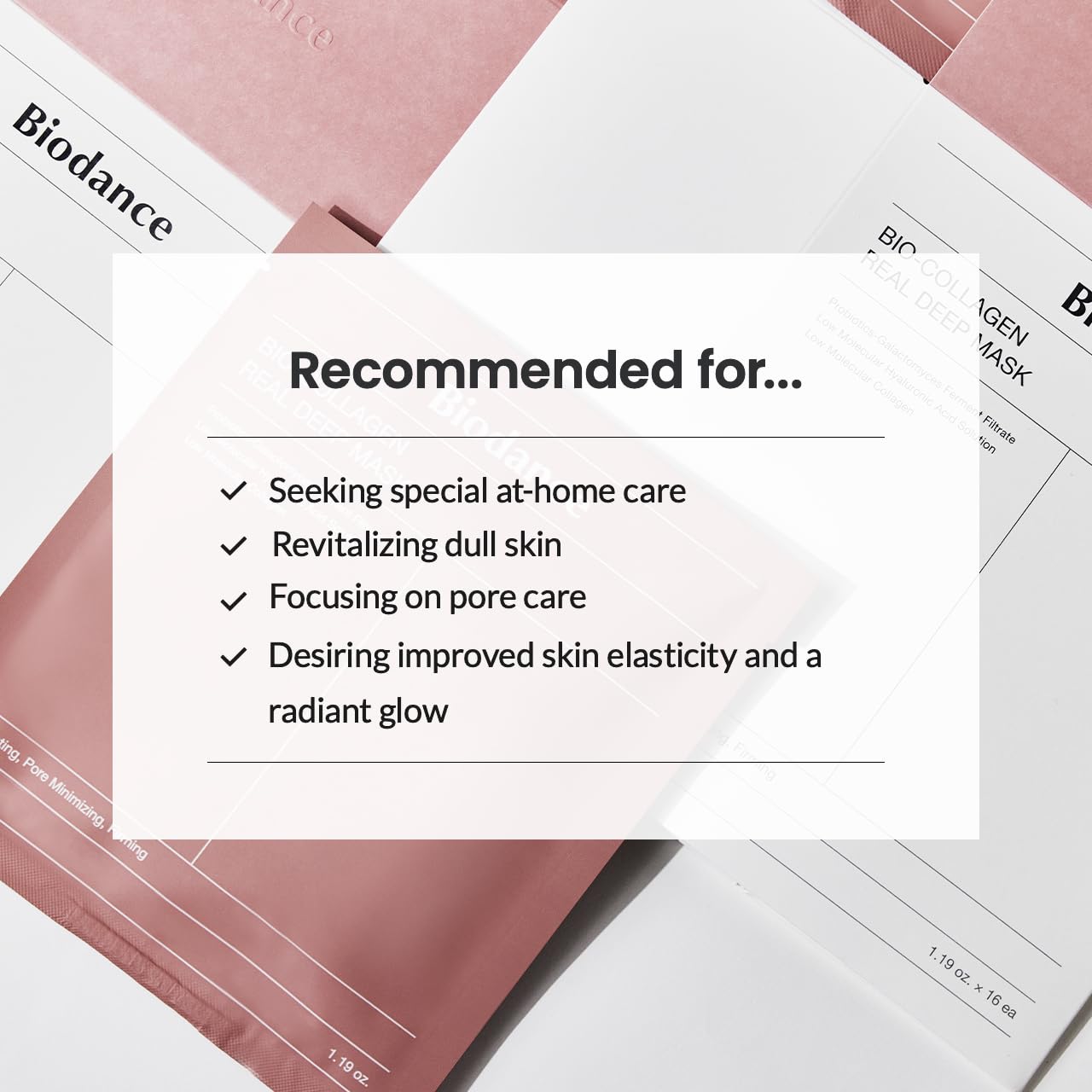 BIODANCE Bio-Collagen Real Deep Mask, Hydrating Overnight Hydrogel Mask, Pore Minimizing, Elasticity Improvement, 34g x4ea Audible Logo