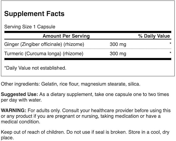Swanson Full Spectrum Ginger & Turmeric 60 Capsules