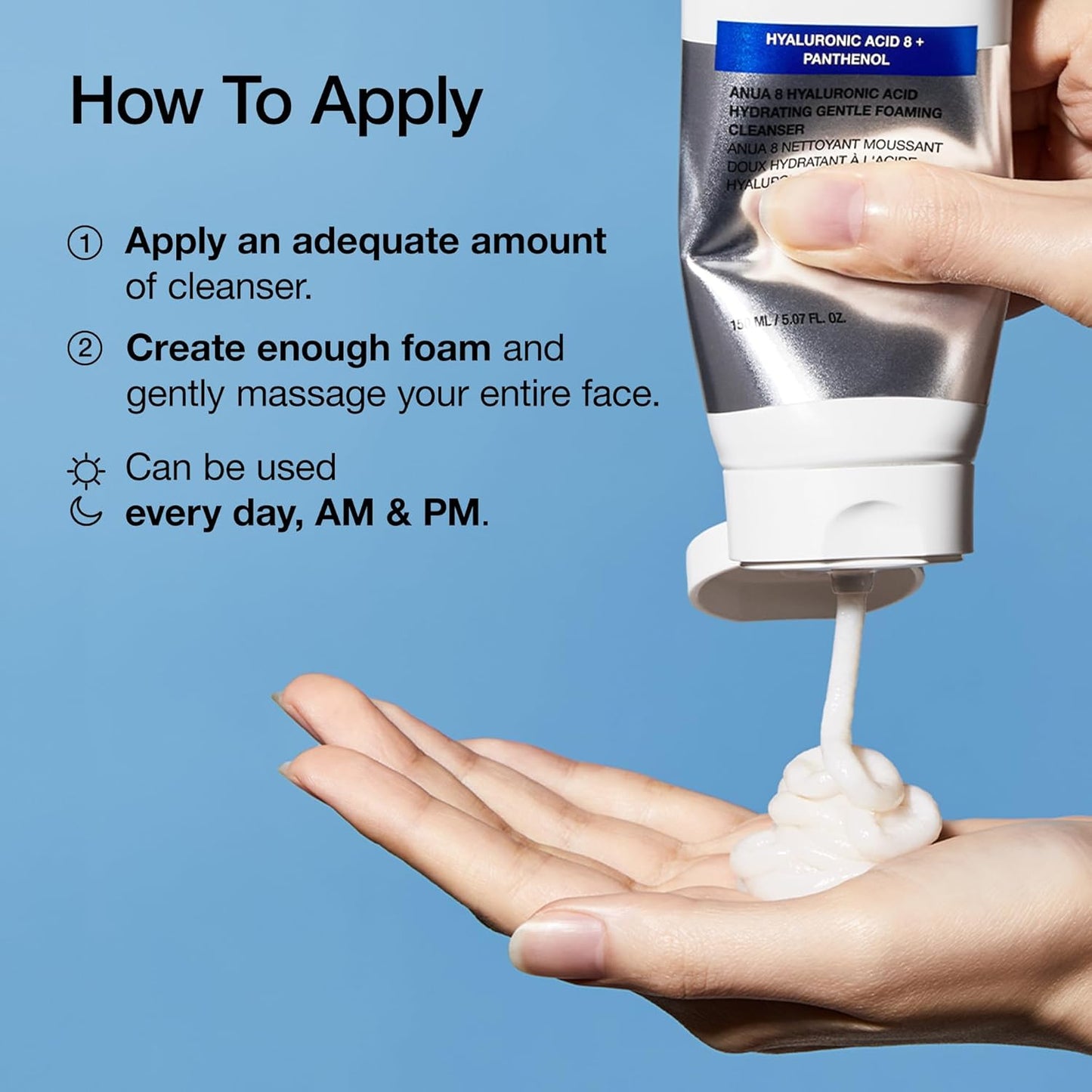 ANUA Hydrating Gentle Foaming Cleanser, Hyaluronic Acid,