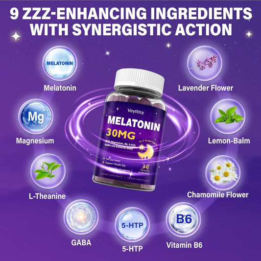 Melatonin 6 mg Fast Dissolve 60 Gummies | Nighttime Sleep Aid | Natural Berry Flavor |