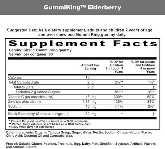Elderberry Gummi (Dietary Supplements), Natural Rasberry, 60 Count,Redish