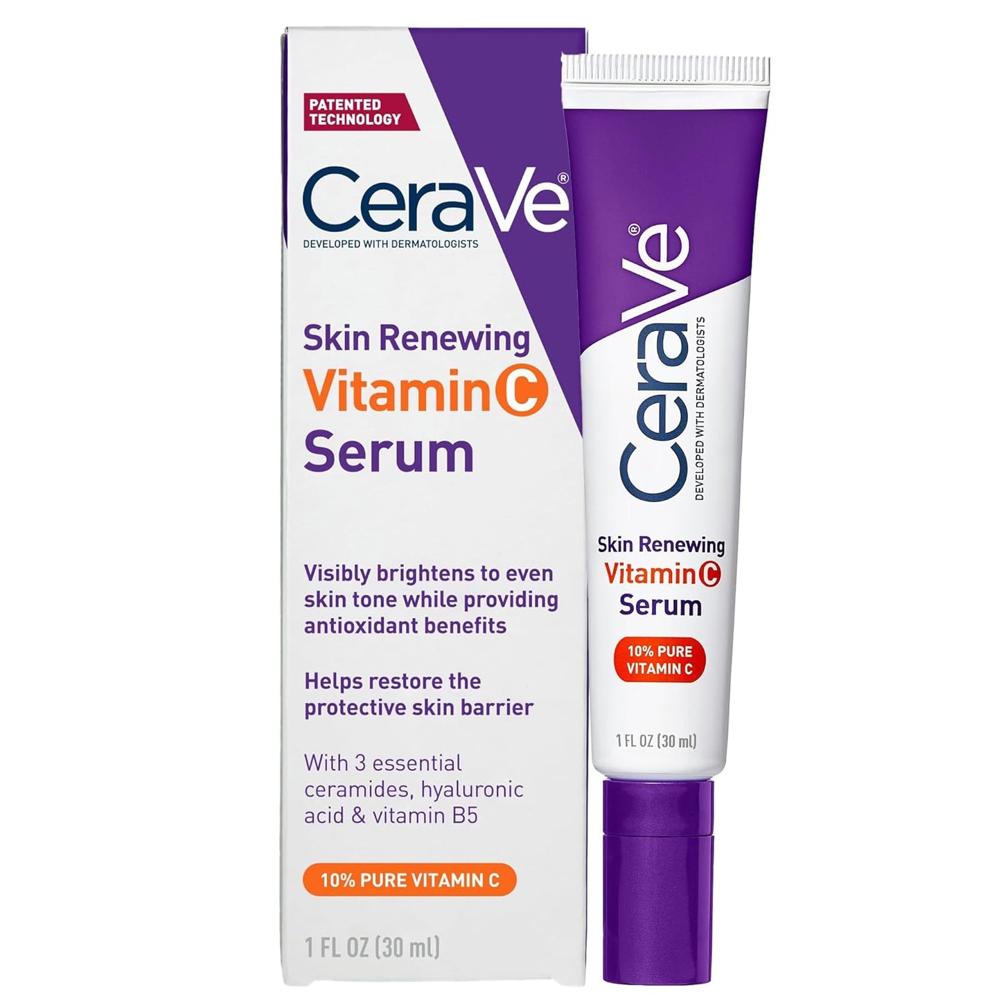 CeraVe Skin Renewing Vitamin C Serum – 30 ml | 10% Pure Vitamin C