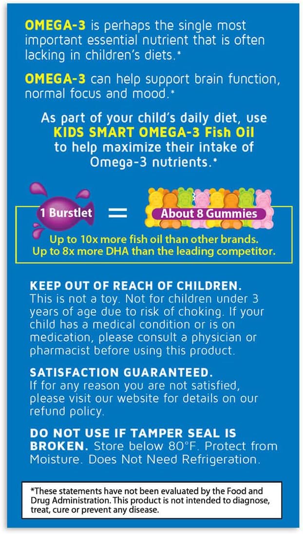 Real Health Bioglan Kids Smart Omega 3 Fish Oil, 30 Chewable Burstlets
