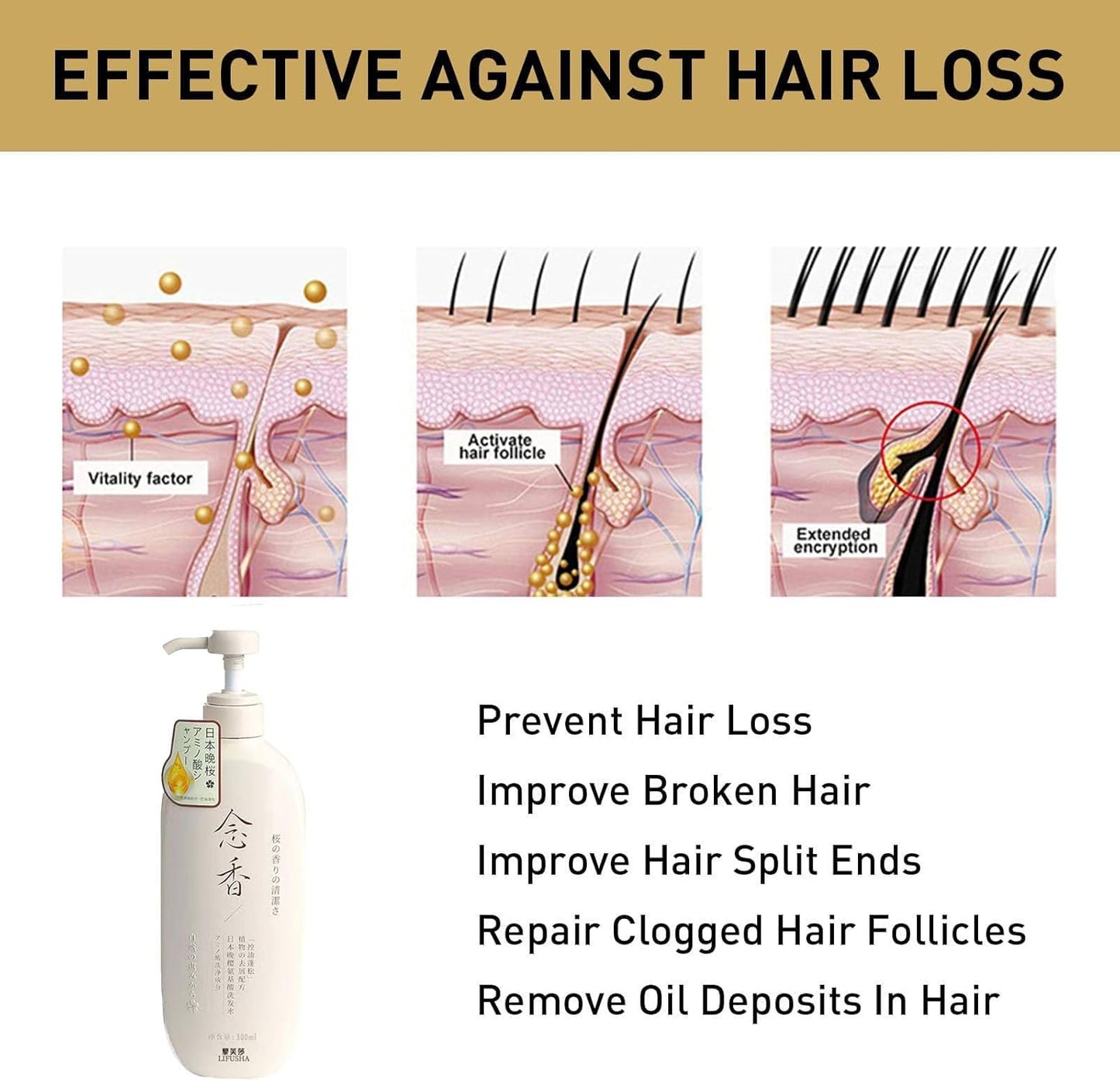 JANGOU Sakura Japanese Shampoo - Japan'S No. 1, Sakura Japanese Shampoo and Conditioner, Sakura Japanese Hair Growth Shampoo, Honey Shampoo Japanese Sakura, Sakura Shampoo From Japan (3 in 1)