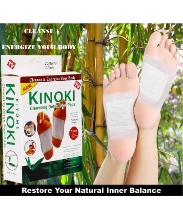 inoki Premium Natural Foot Patches - 10 Adhesive Pads for Foot Pain Relief & Odor Elimination. Pack of 3 Box