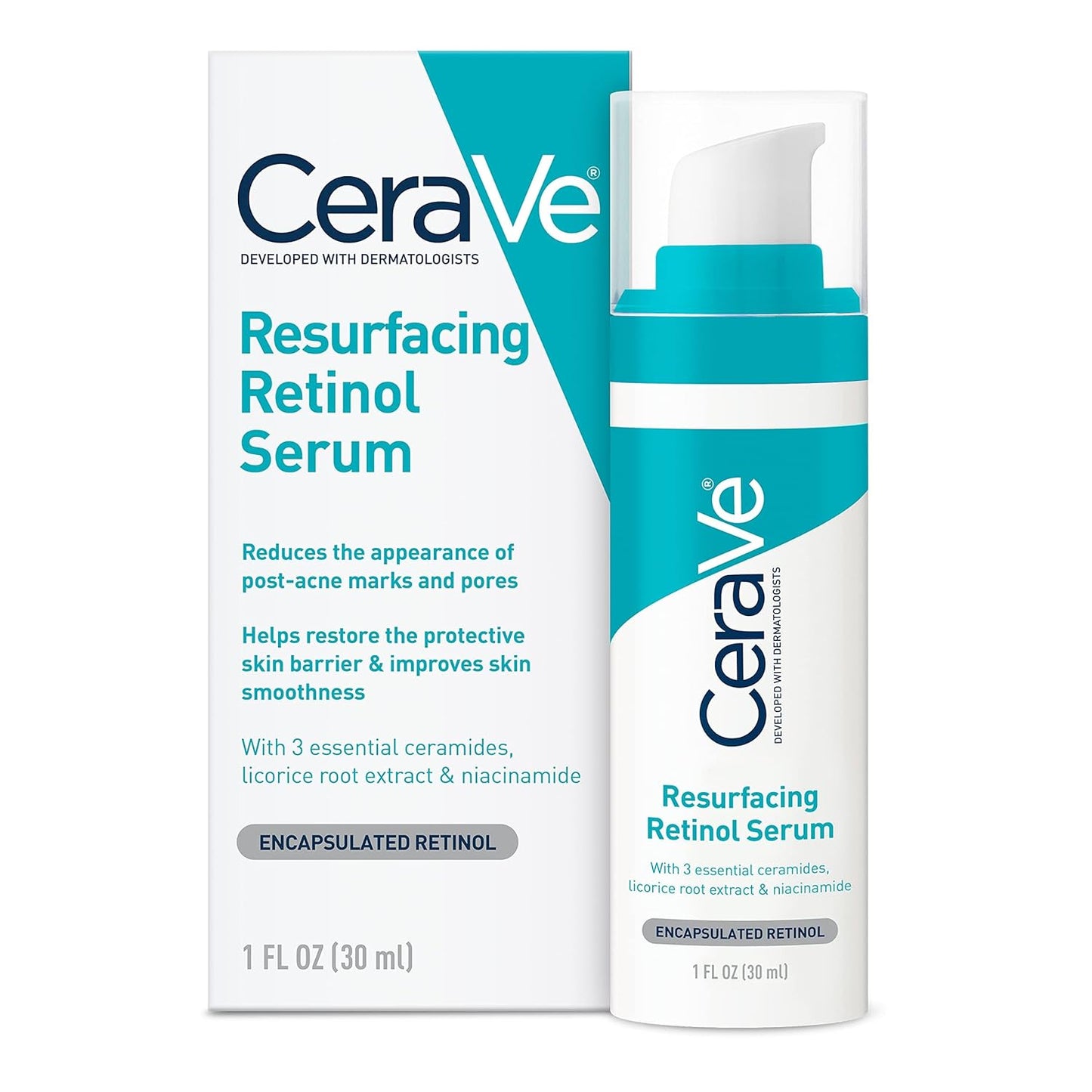 CeraVe Resurfacing Retinol Serum – 30 ml | For Post-Acne Marks & Uneven Skin Texture