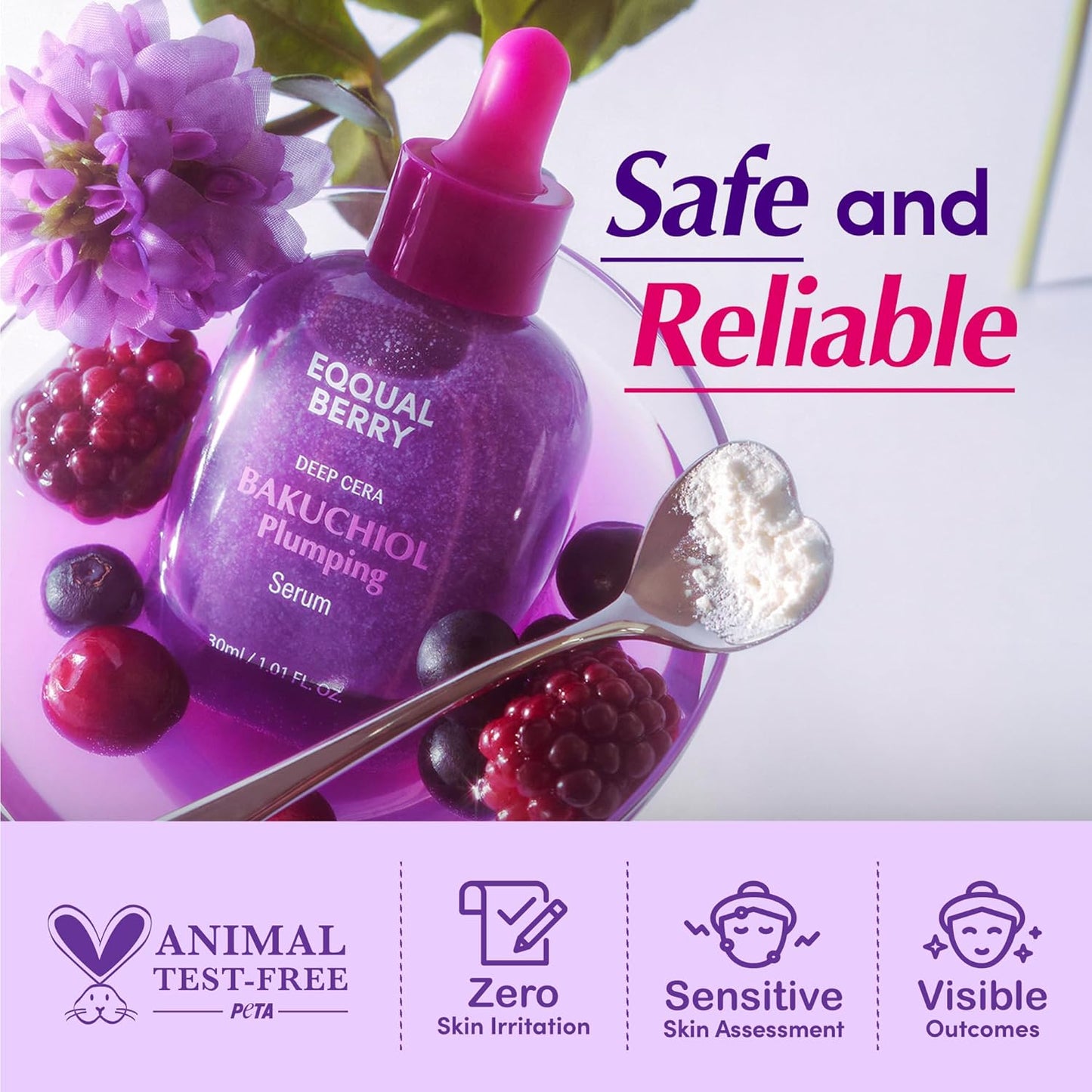 EQQUAL BERRY Bakuchiol Plumping Serum – Deep Care, Hydrating & Anti-Aging