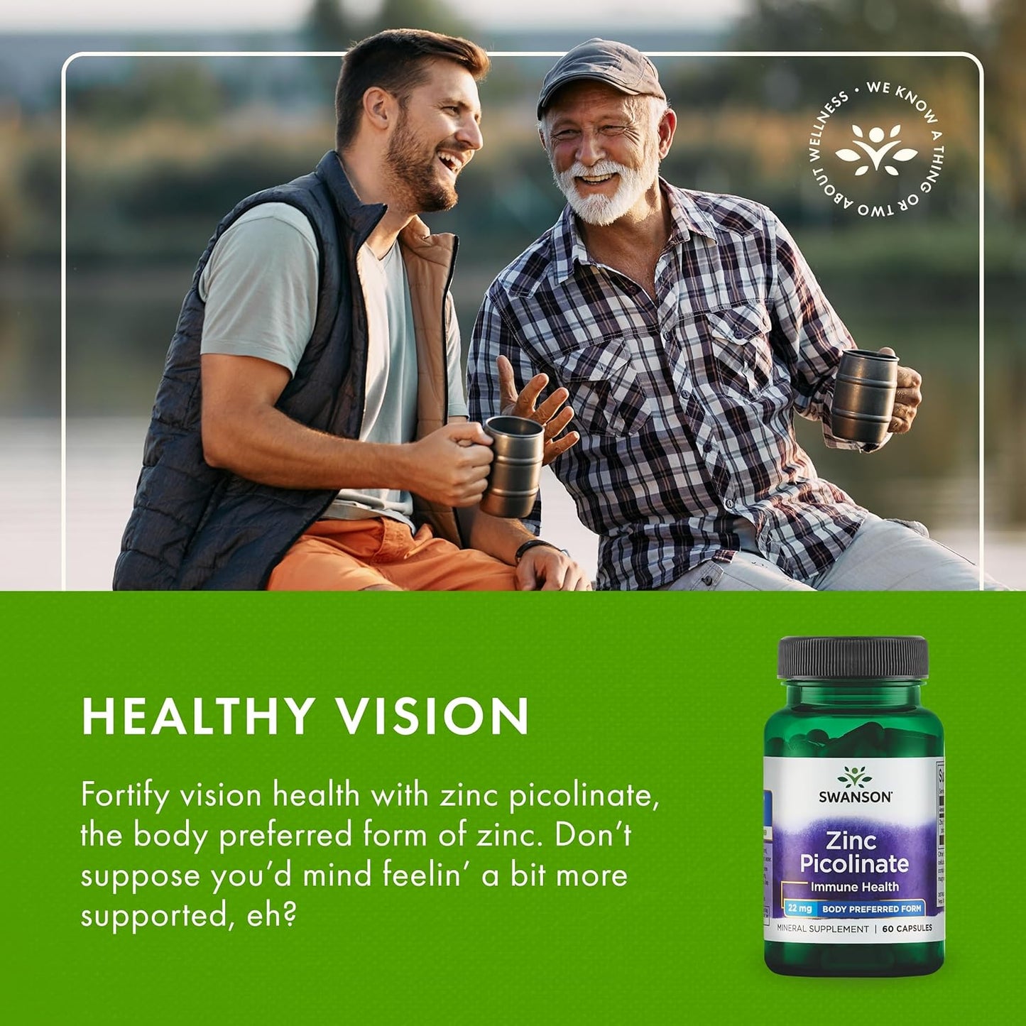 Swanson Zinc Picolinate (Immune Health) 20mg per capsule 60 Capsules