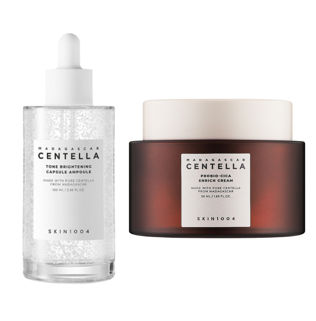 SKIN1004 Madagascar Centella Ampoule & Probio-Cica Cream Set – Soothing & Barrier Repair Duo