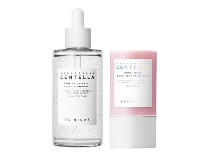 SKIN1004 Madagascar Centella — Poremizing Quick Clay Stick Mask & Tone Brightening Capsule Ampoule Duo