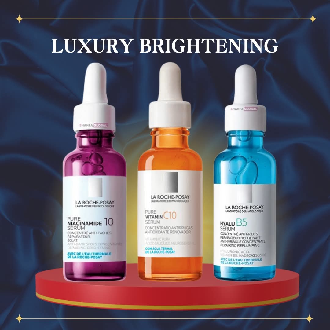Luxury Brightening Trio β La Roche-Posay Niacinamide 10 + Hyalu B5 + Vitamin C10 Serums