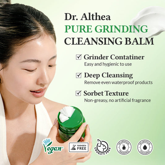 Dr. Althea Pure Grinding Cleansing Balm – 50ml | Gentle, Vegan Makeup Remover for Sensitive Skin