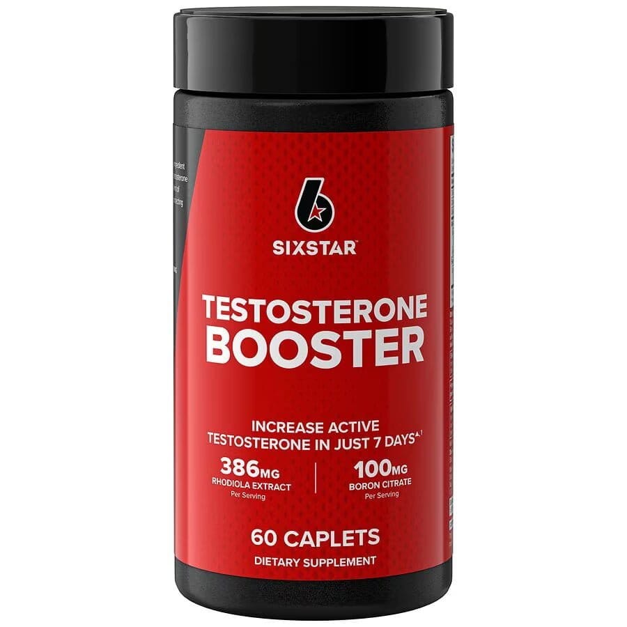 Six Star, Elite Series, Testosterone Booster for Men With Boron Citrate, Enhance Training Performance, 60 Caplets