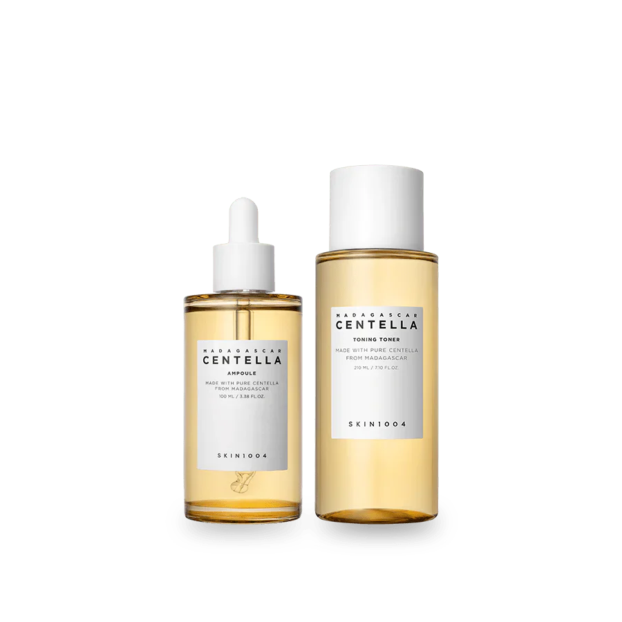 SKIN1004 Madagascar Centella Best Duo – Toning Toner (210ml) + Ampoule (100ml) | 2-Step Calming & Hydrating Routine for Sensitive Skin