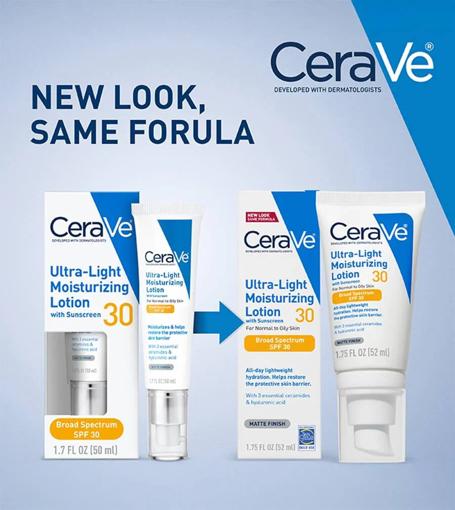CeraVe Ultra-Light Moisturizing Lotion With Sunscreen 30 (For Normal to Dry Skin) 50 ml