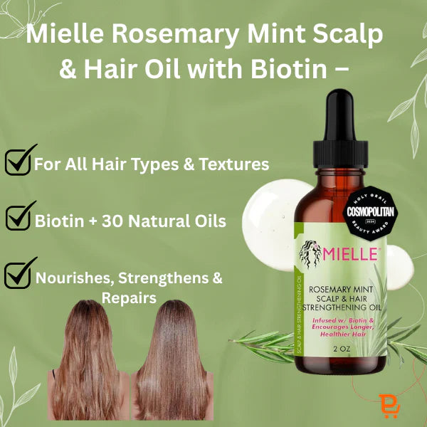 Mielle Organics Rosemary Mint Scalp & Hair Strengthening Oil for All Hair Types (2 Fl Oz)