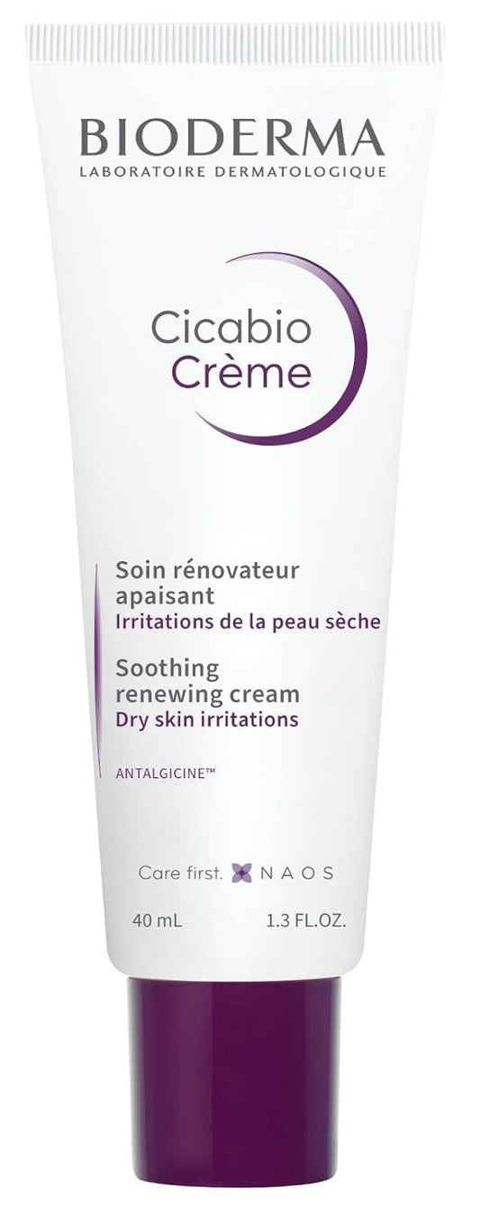 Bioderma Cicabio Face Body Cream, Soothing and Renewing Cream, Hydrates, Restores and Soothes the Skin, for Dry Skin Irritations, 1.35 Fl Oz (Pack of 1)