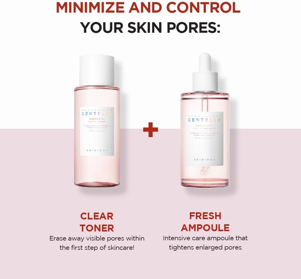 SKIN1004 Madagascar Centella Poremizing Clear Toner – 7.1 fl.oz (210ml) | Exfoliating Toner for Clogged Pores & Sensitive Skin