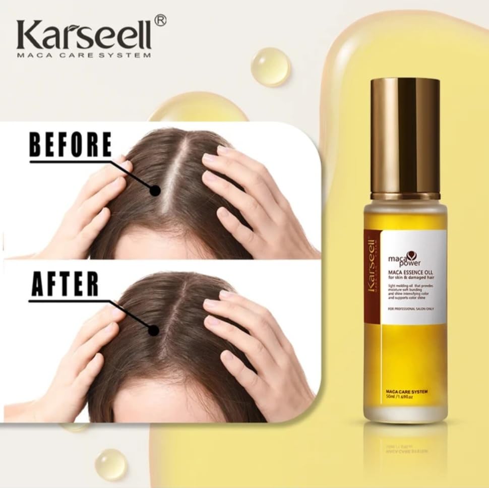 Karseell Hair Repair Set with Shampoo, Conditioner, and Maca Collagen Mask Plus Argan Oil for Dry Damaged Hair, Multipack