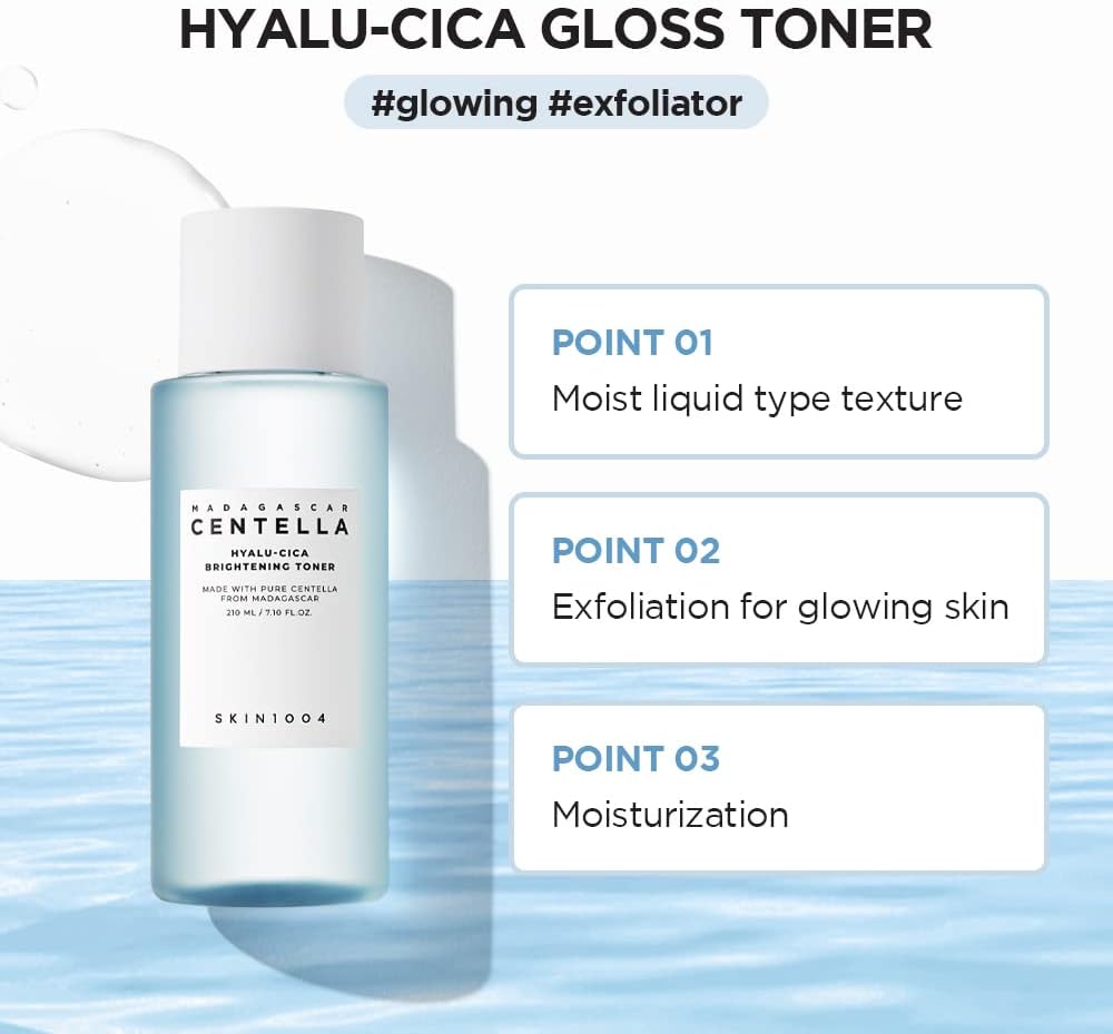 SKIN1004 Hyalu-CICA Brightening Toner – 7.10 fl.oz (210ml) | Hydrating & Brightening Toner with Hyaluronic Acid, CICA & Niacinamide