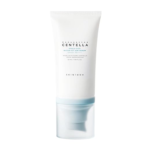 SKIN 1004 CENTELLA Hyalu CICA Water-fit Sun Serum 50 ML – Lightweight, Hydrating Serum with Protection, Soothing for Sensitive Skin, Moisturizing & Non-Greasy andGeoMetal™ Gauze Pad