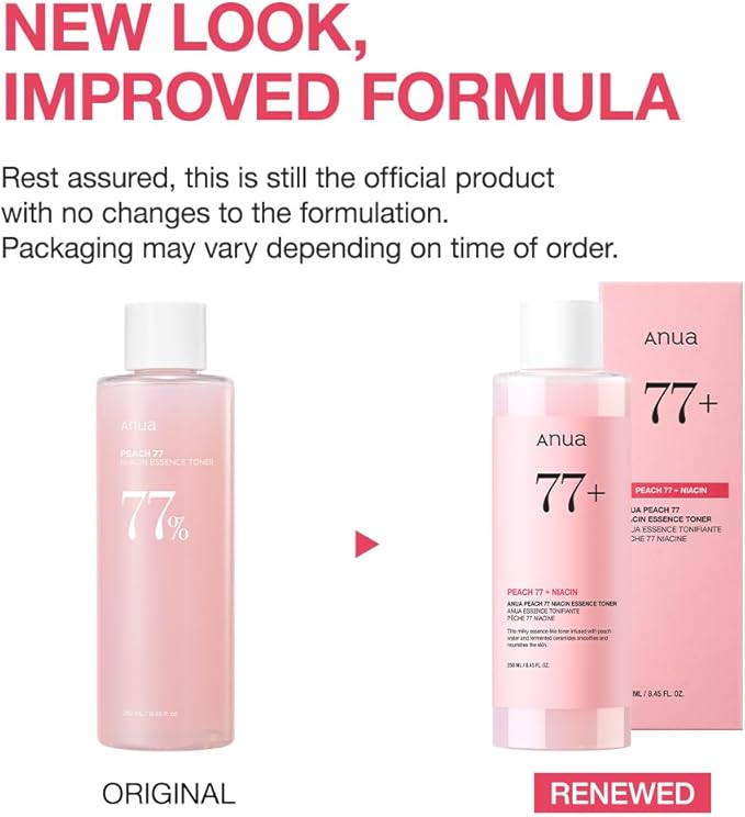 Anua Peach 77 Niacin Essence Toner 250ml / Brightening Toner for Face, Niacinamide, Panthenol,