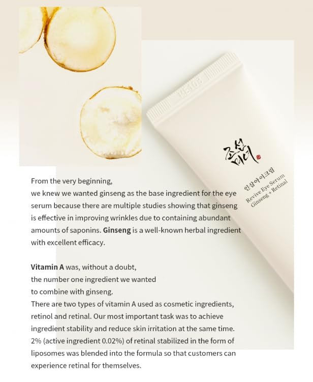 Beauty of Joseon Revive Eye Serum | 10% Ginseng • 2% Retinal Liposome • Brightens & Firms