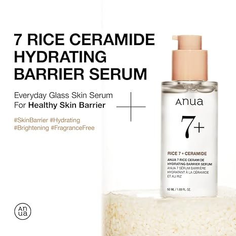 ANUA RICE CERAMIDE 7 HYDRATING BARRIER SERUM, Brightening, Hydrating Serum for Face