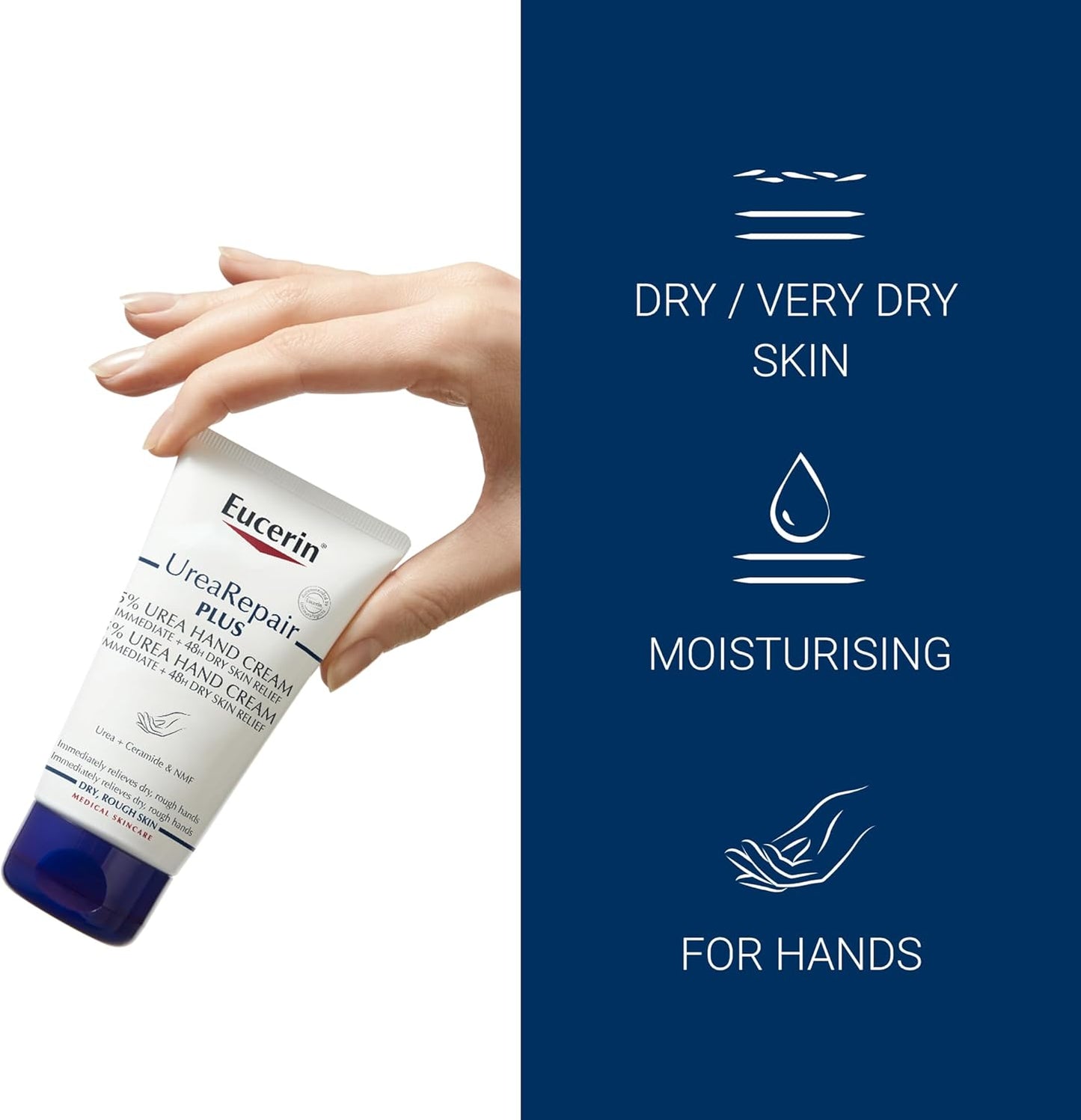 Eucerin Urea Repair PLUS 5% Urea Hand Cream (Immediate + 48H Dry Skin Relief) 75 ml