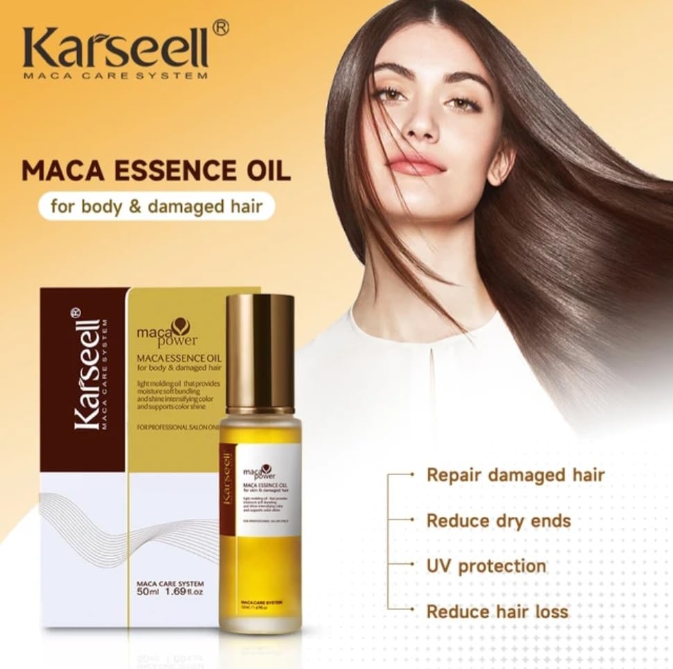 Karseell Hair Repair Set with Shampoo, Conditioner, and Maca Collagen Mask Plus Argan Oil for Dry Damaged Hair, Multipack