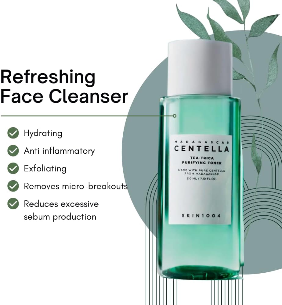 SKIN1004 Tea-Trica Purifying Toner – 7.10 fl.oz (210ml) | Soothing Hydration & Acne Care Toner for Sensitive Skin