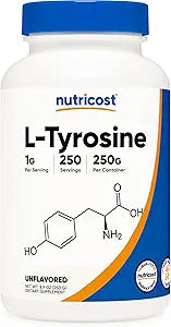 Nutricost L-Tyrosine Powder 250 Grams - Pure L-Tyrosine Powder 1000mg Per Serving