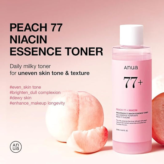Anua Peach 77 Niacin Essence Toner 250ml / Brightening Toner for Face, Niacinamide, Panthenol,
