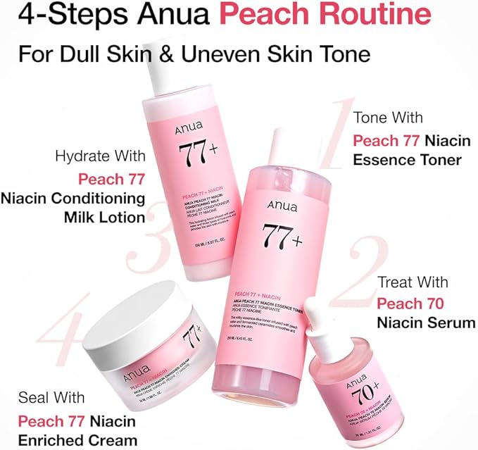 Anua Peach 77 Niacin Essence Toner 250ml / Brightening Toner for Face, Niacinamide, Panthenol,