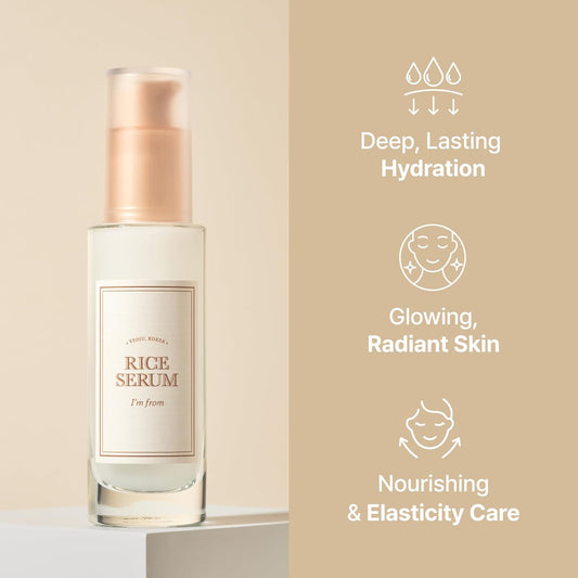 I'm from Rice Serum, Korean Fermented Rice Embryo Extract Boosts Collagen, Vitality, Radiant Glowing Skin, Niacinamide, Vitality to Dull Skin, Nourishing, Moisturizing