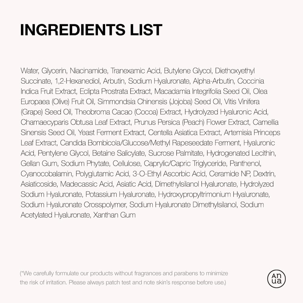ANUA Niacinamide 10 + TXA 4 Serum, Hyaluronic Acid, Tranexamic acid, Vitamin B12