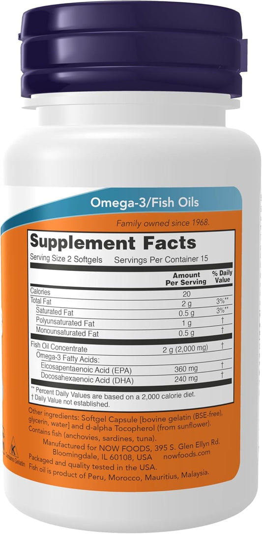 now  Omega-3  Fish Oil  (Cardiovascular Support)  30 Softgels