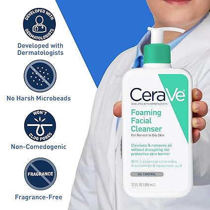 CeraVe Foaming Facial Cleanser | For Normal to Oily Skin