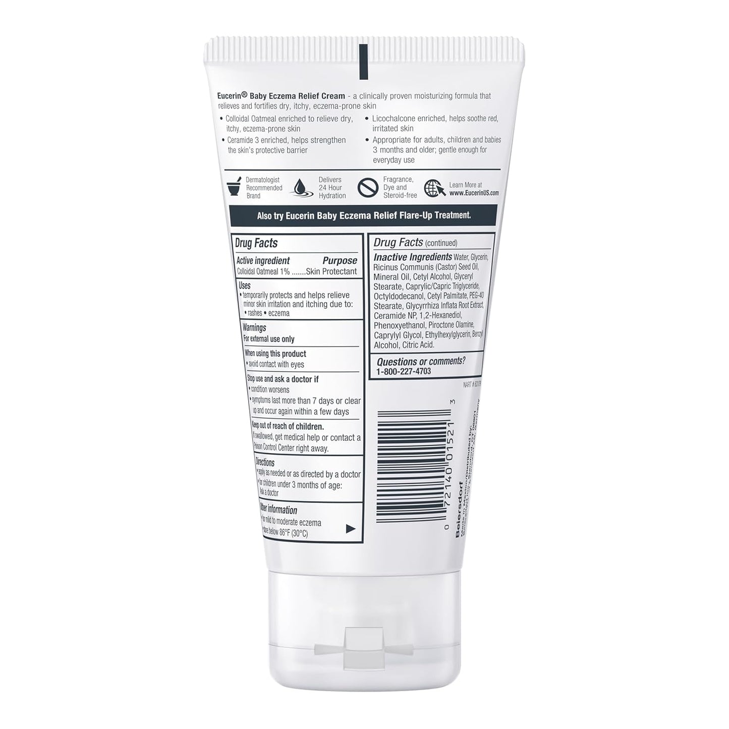 Eucerin Baby Eczema Relief Cream (Eczema-Prone Skin) [Fragrance & Steroid Free] 141 g