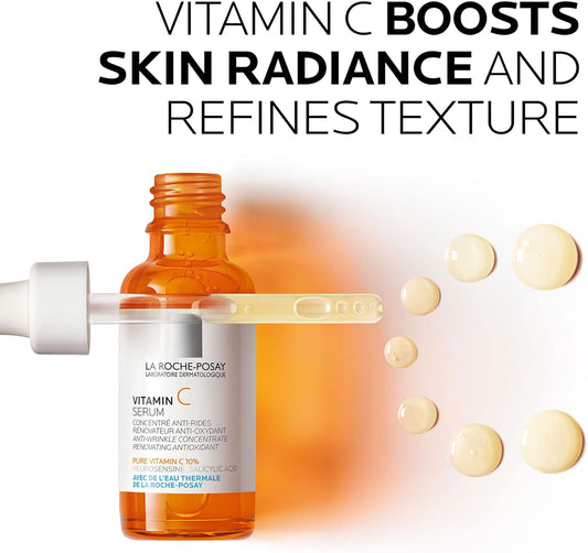 La Roche-Posay Pure Vitamin C10 Face Serum – Brightening & Anti-Aging for Sensitive Skin (30ml)