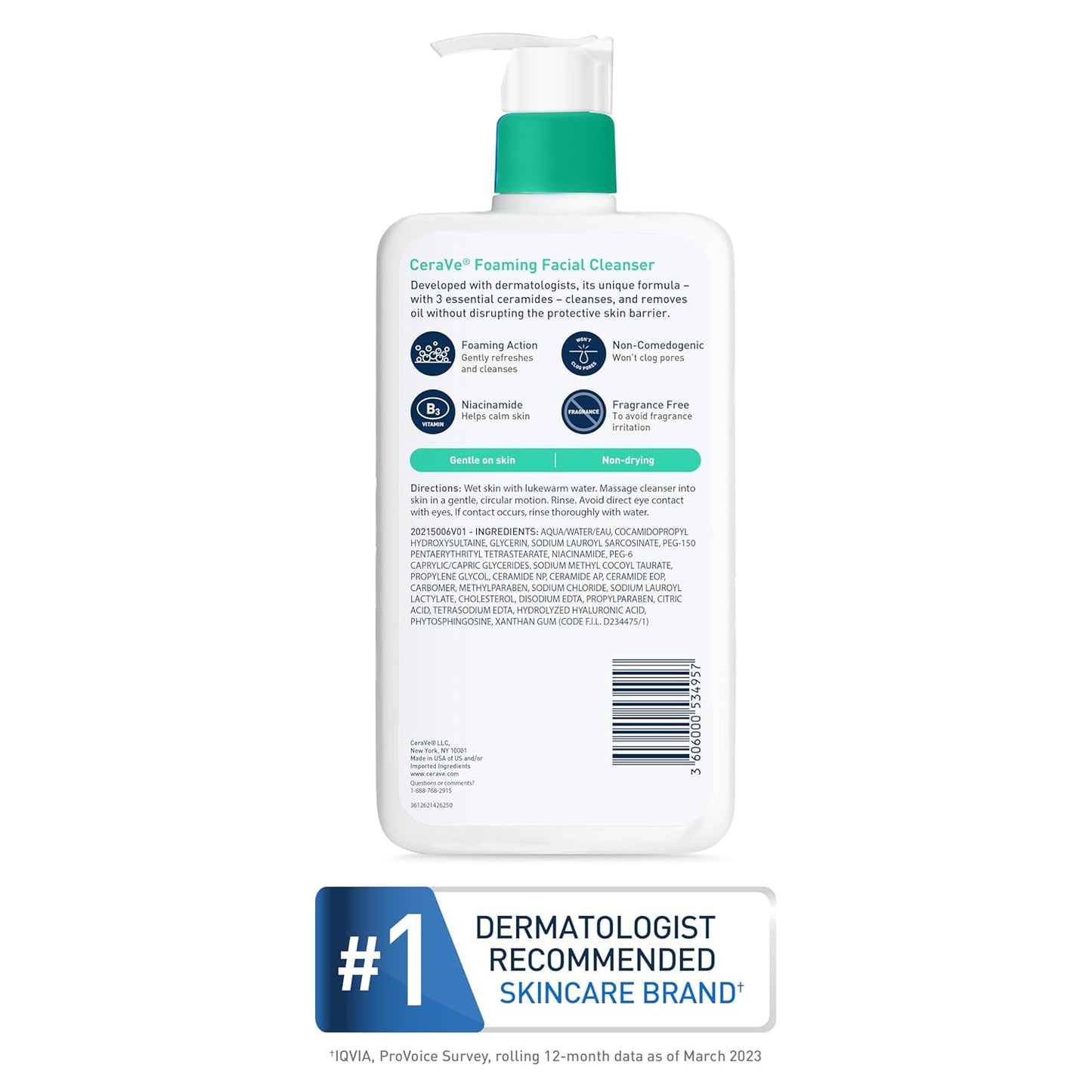 CeraVe Foaming Facial Cleanser | For Normal to Oily Skin