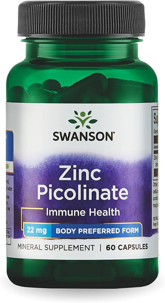 Swanson  Zinc Picolinate  (Immune Health)  20mg per capsule  60 Capsules